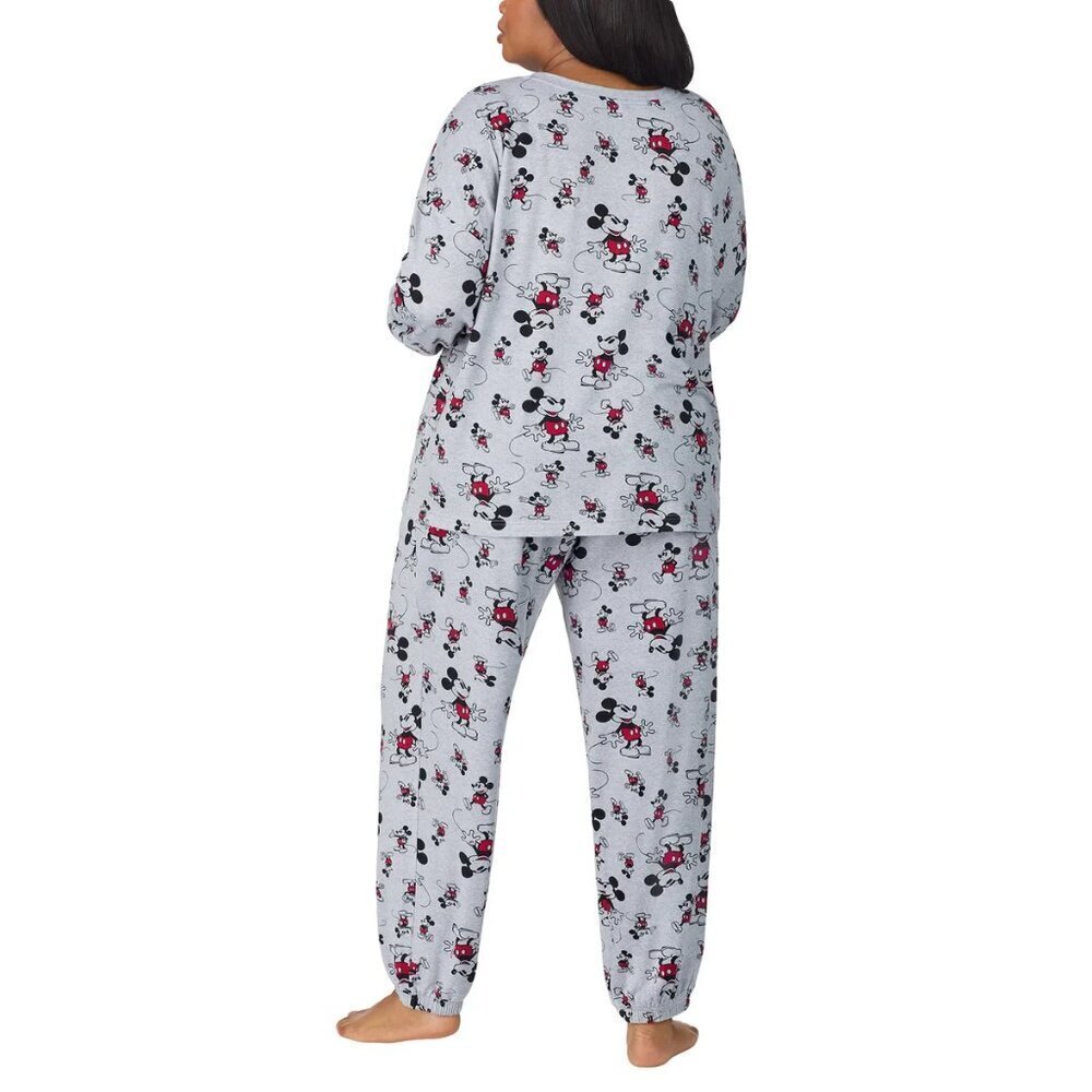 Disney Mickey Mouse Lounge Set Womens 2 Piece Pajama Set Soft Comfy - Picture 8 of 9